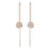 Sublima drop earrings, White, Rose gold-tone plated